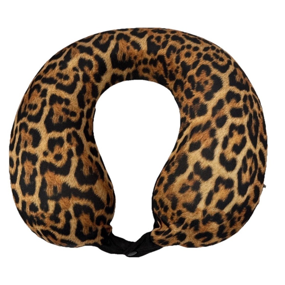 Steve Madden Travel Neck Pillow Leopard Cheetah Print Removable Cover
